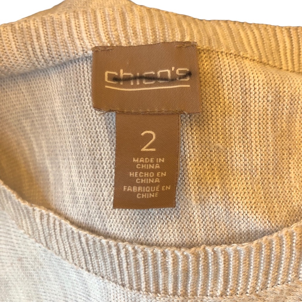 Chicos Soft Silver Gray Sweater size 12 - Picture 2 of 8